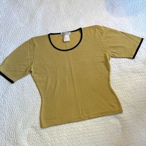 Vintage Jaeger made in Great Britain Wool Yellow Knit Top S-M